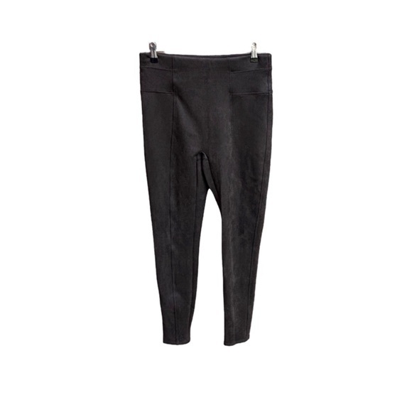 SPANX FAUX SUEDE LEGGINGS CHOCOLATE BROWN WOMENs SIZE SMALL LIKE - Picture 2 of 10